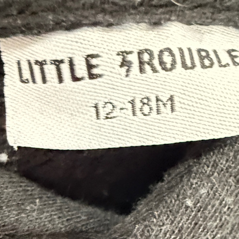 Kids Black Hoodie with Teal Motorcycle Patch - Picture 2 of 3